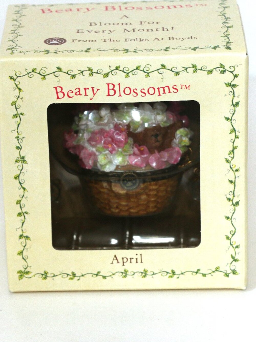 Boyds Bears Beary Blossoms April Trinket Box
